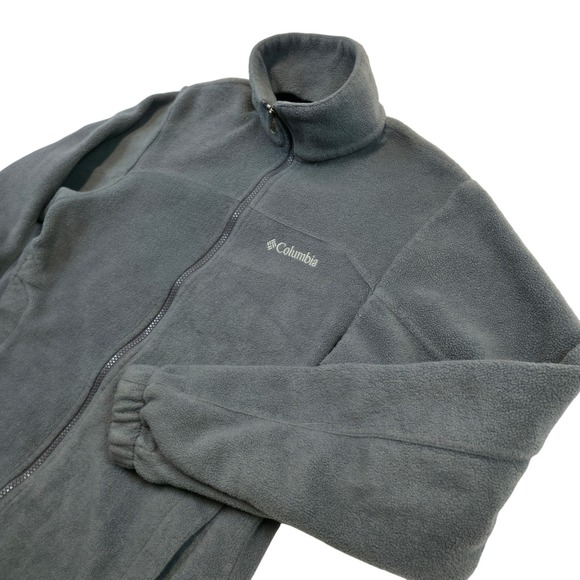Columbia Interchange Fleece Jacket Gray Full Zip Warm Outdoor Small Retro - Picture 2 of 9